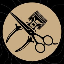 Icono de corte de cabello y barba